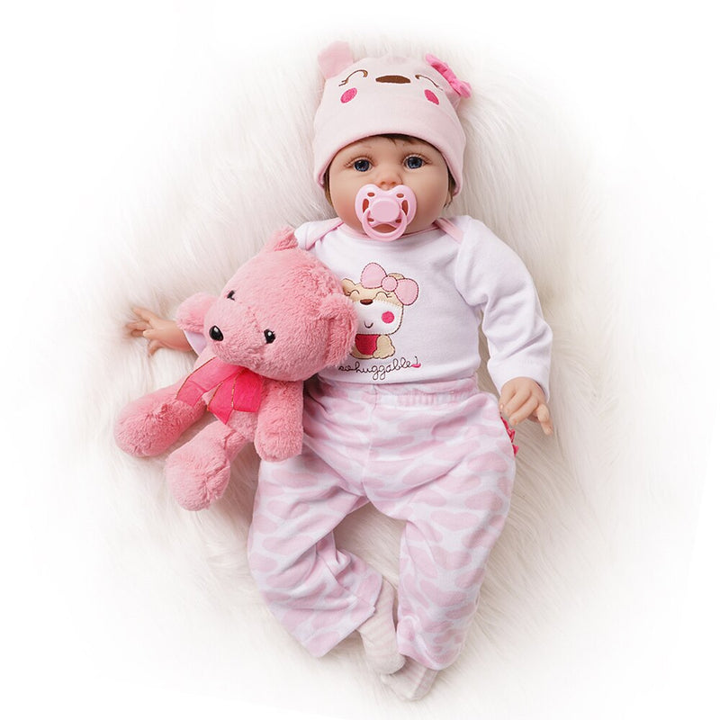 Élethű újszülött lány baba kiegészítőkkel - Nikoletta | 55 cm