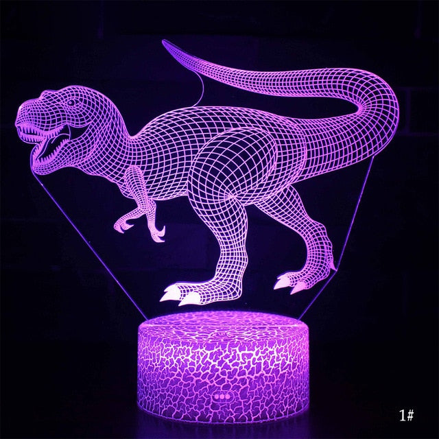 Lámpa 3D illúzióval - Velociraptor