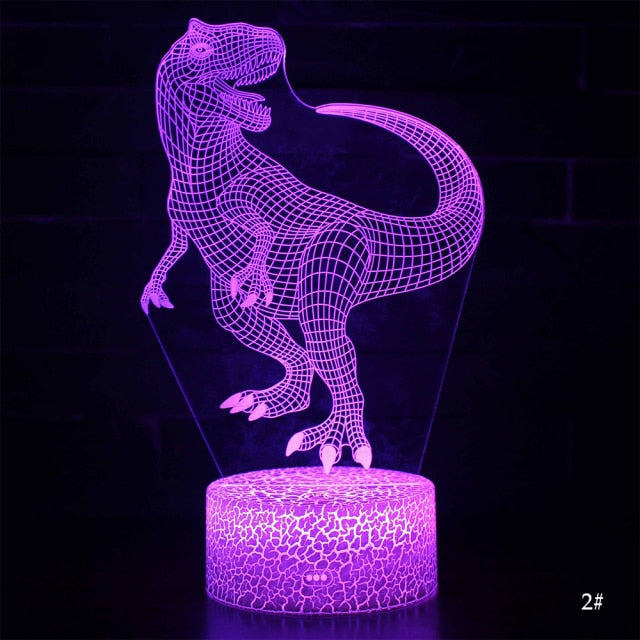 Lámpa 3D illúzióval - Dinosaurusz