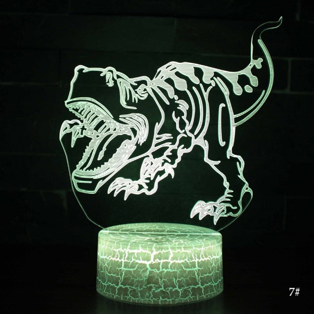 Lámpa 3D illúzióval - Tyrannosaurus