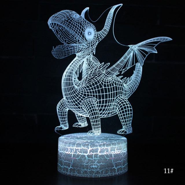 Lámpa 3D illúzióval - Pterosaur