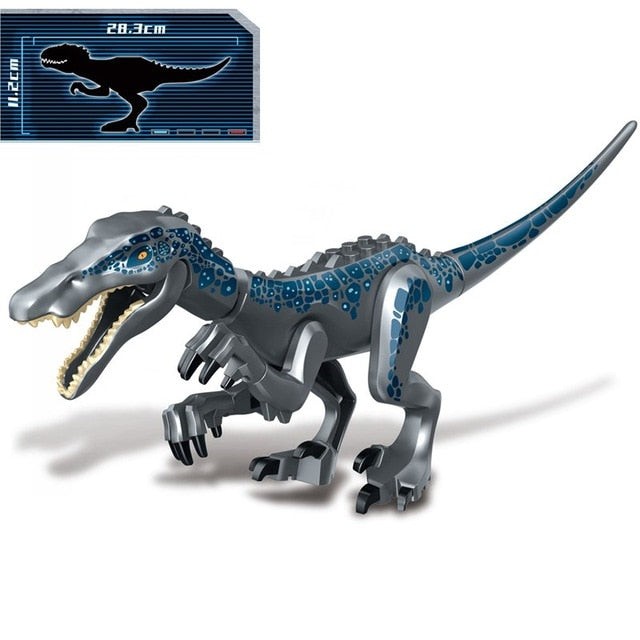 Indoraptor - szürke | Jurassic Park dinoszaurusz Legó kiegészítő - 28 cm