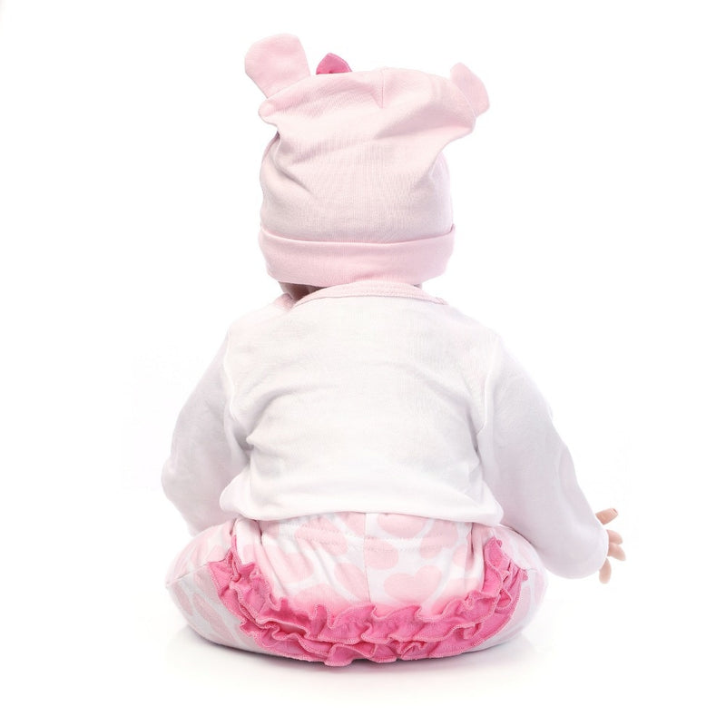 Élethű újszülött lány baba kiegészítőkkel - Nóra | 40 cm