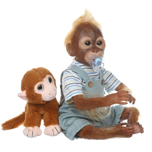 52 cm élethű majom baba kiegészítőkkel
