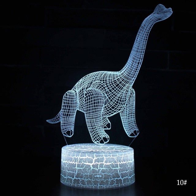 Lámpa 3D illúzióval - Brachiosaurus